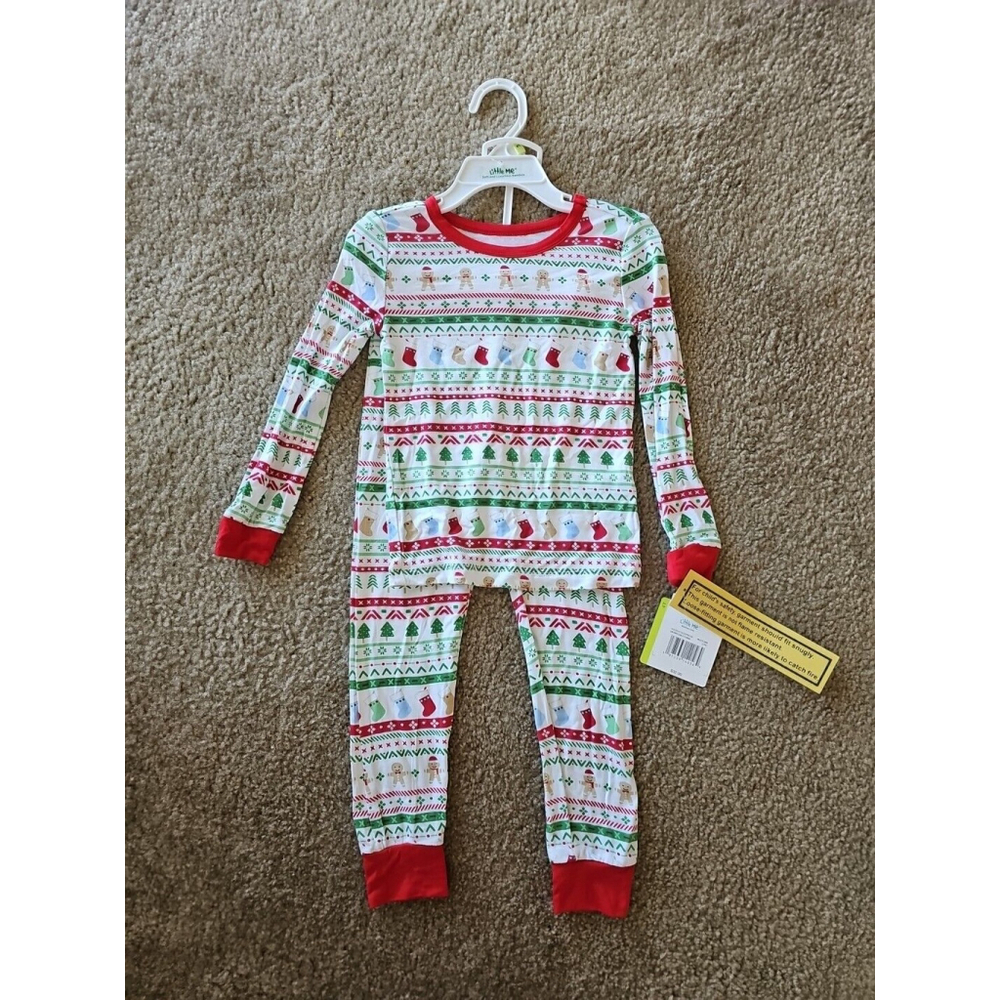Little Me Bamboo Christmas Holiday Fair Isle Pajama Set 2-Piece Size 18M NEW